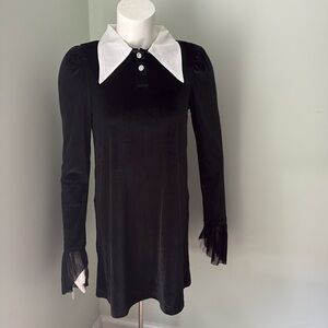 Zara girl black velvet dress 13-14
